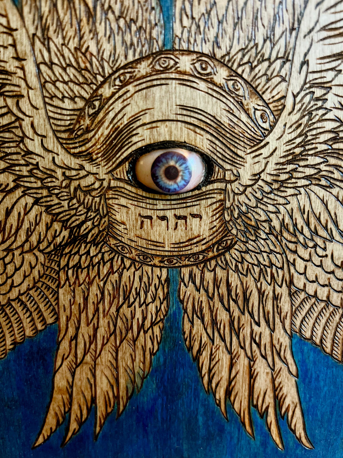 YOD HEH VAUV HEH Angel of the Seraphim wood burning