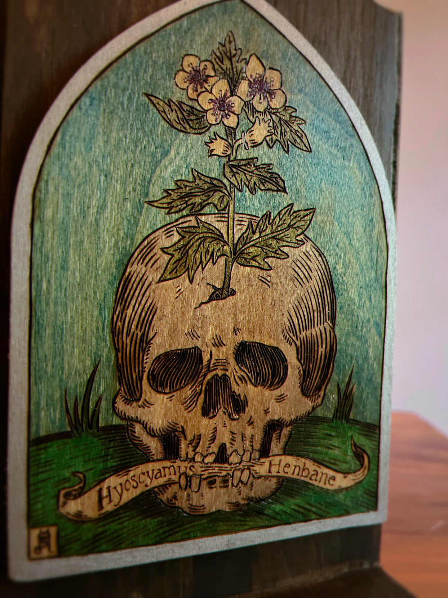 Thee Baneful Ones Woodburned Altars