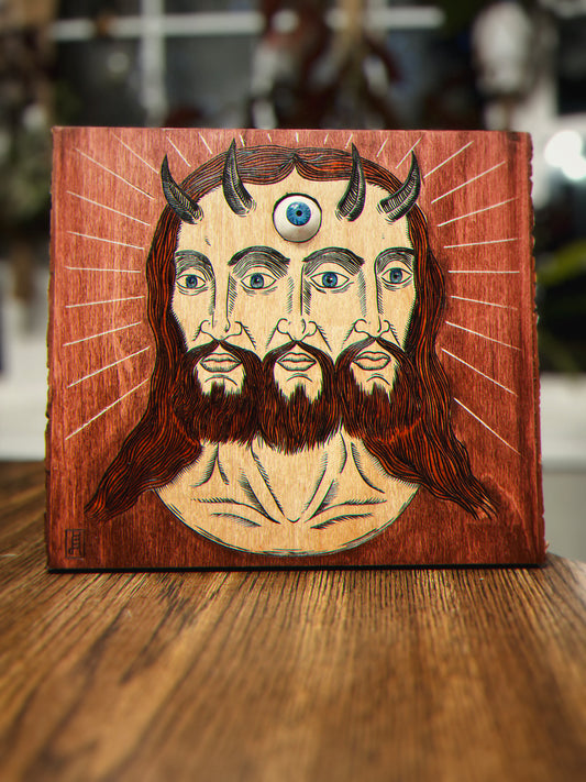 Tri-Faced Trinity Wood Burning