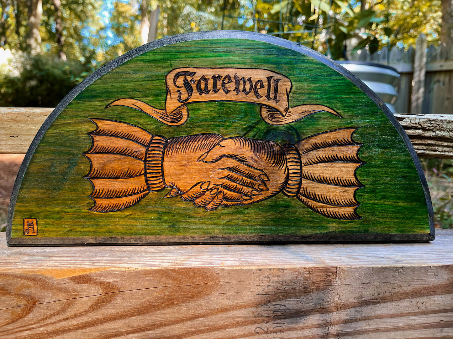 Farewell Traditional Tombstone Art Wood Burning