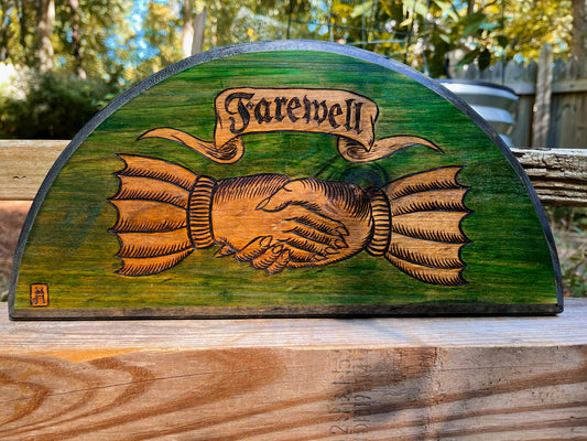 Farewell Traditional Tombstone Art Wood Burning