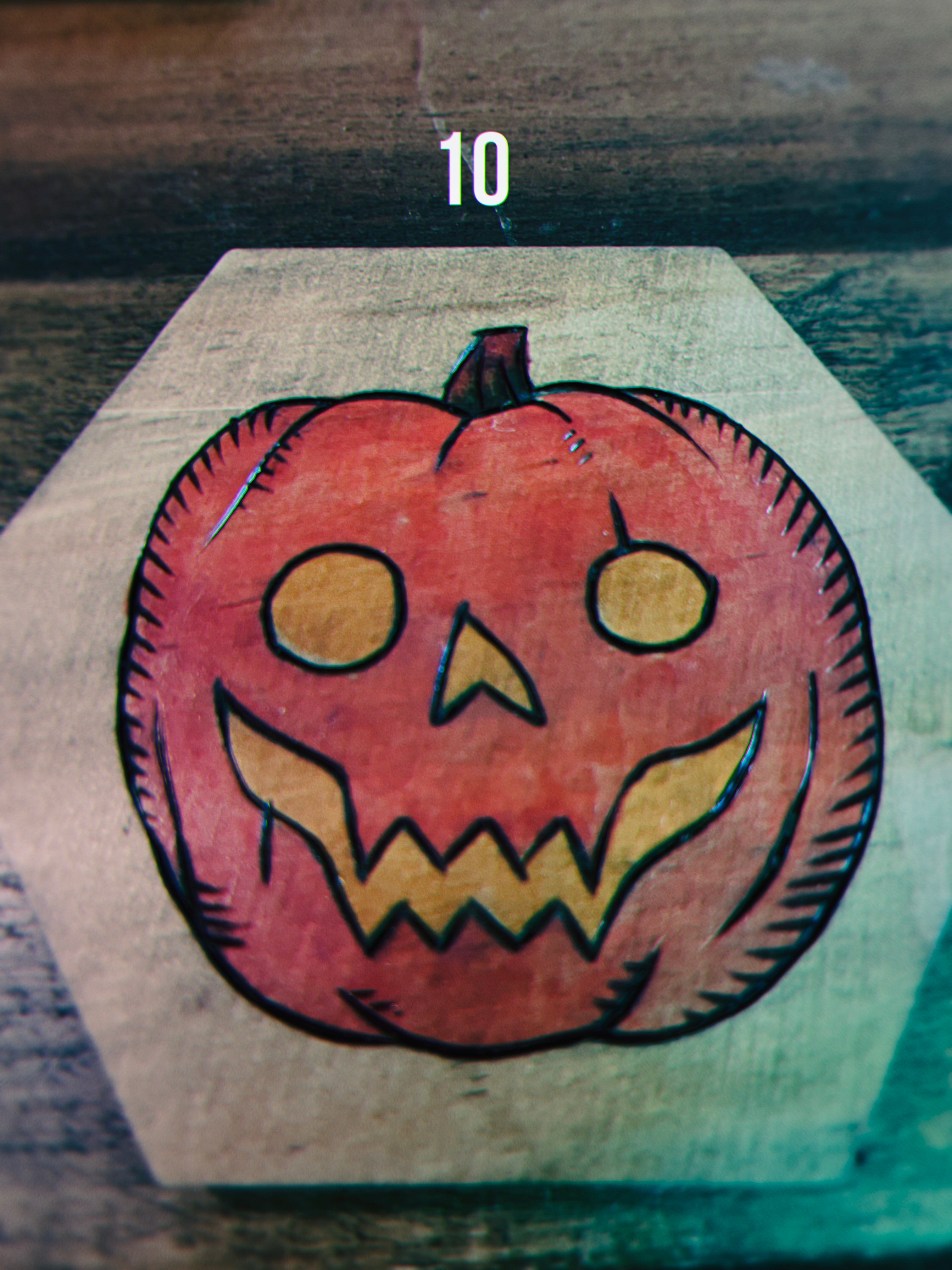 Wood Burned Jack O' Lantern Coasters