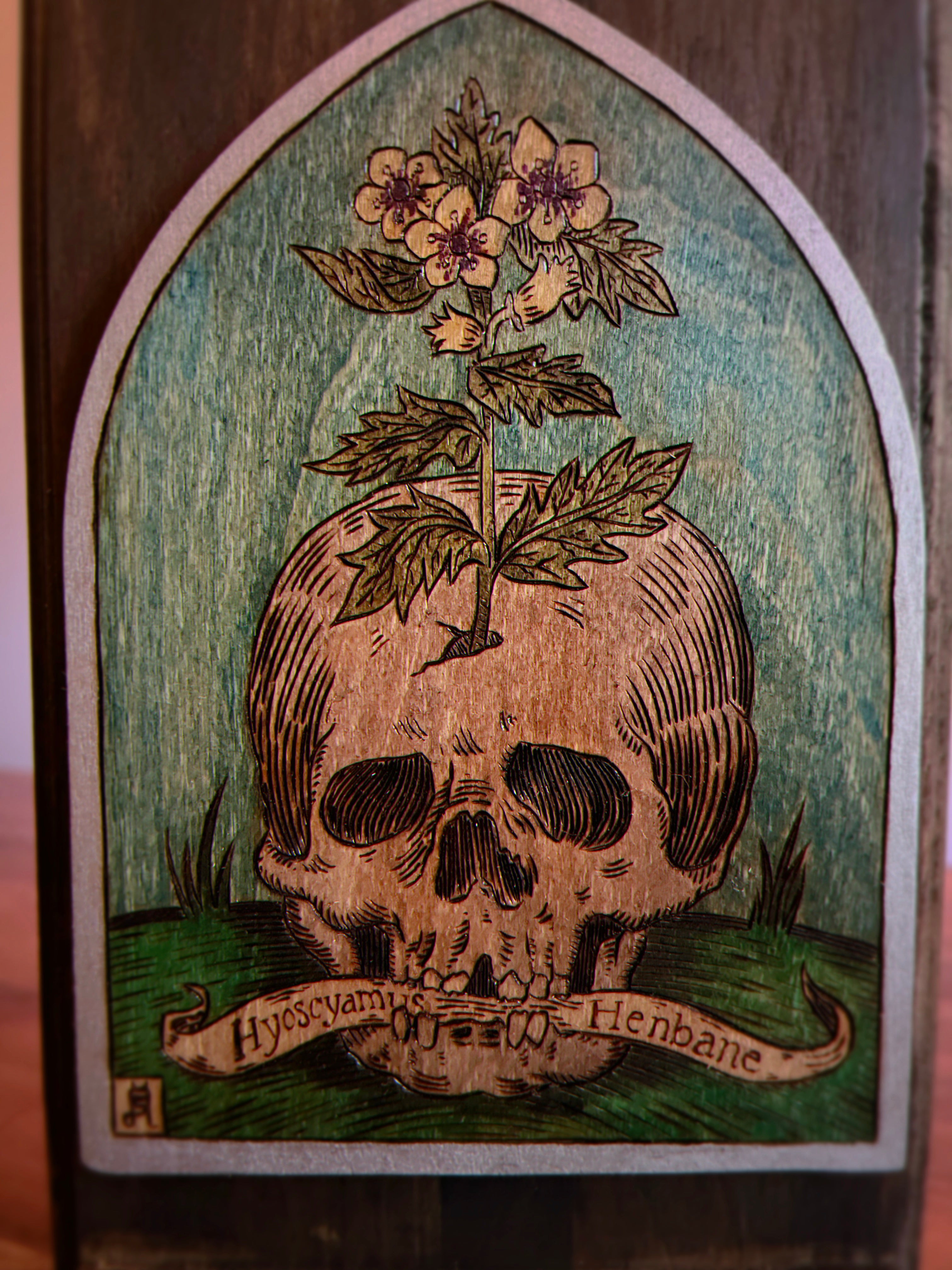 Thee Baneful Ones Wood Burned altars