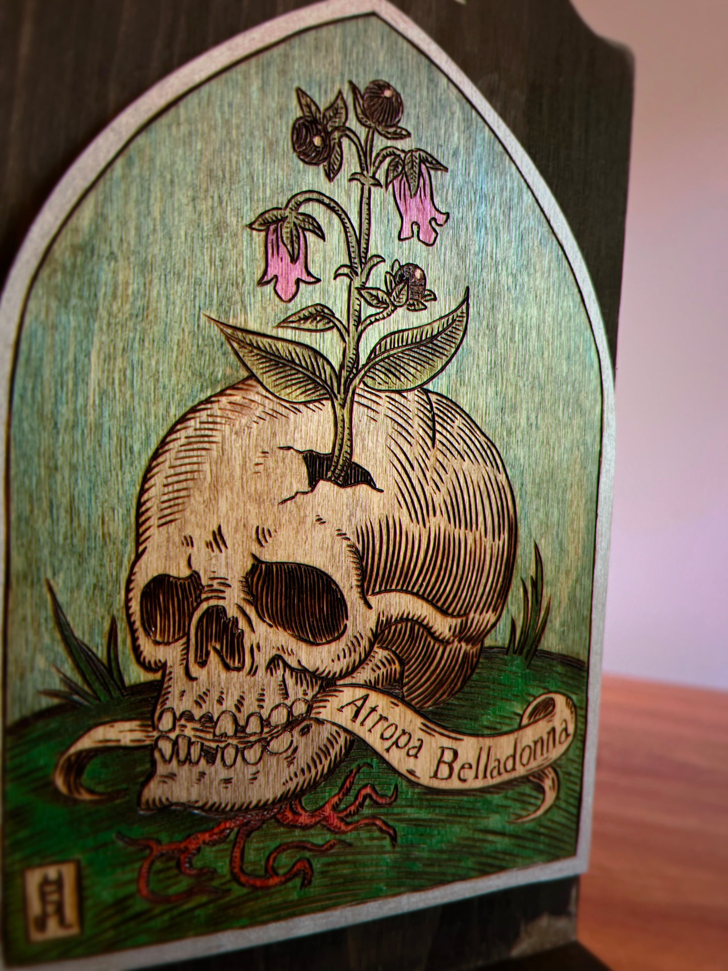 Thee Baneful Ones Woodburned Altars