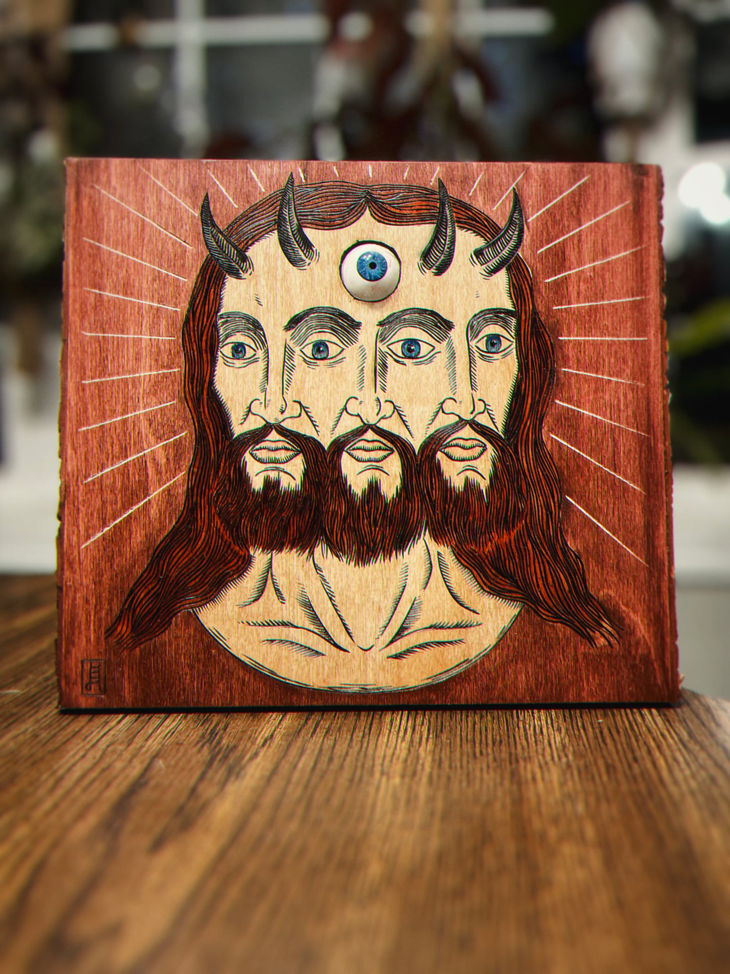 Tri-Faced Trinity wood burning