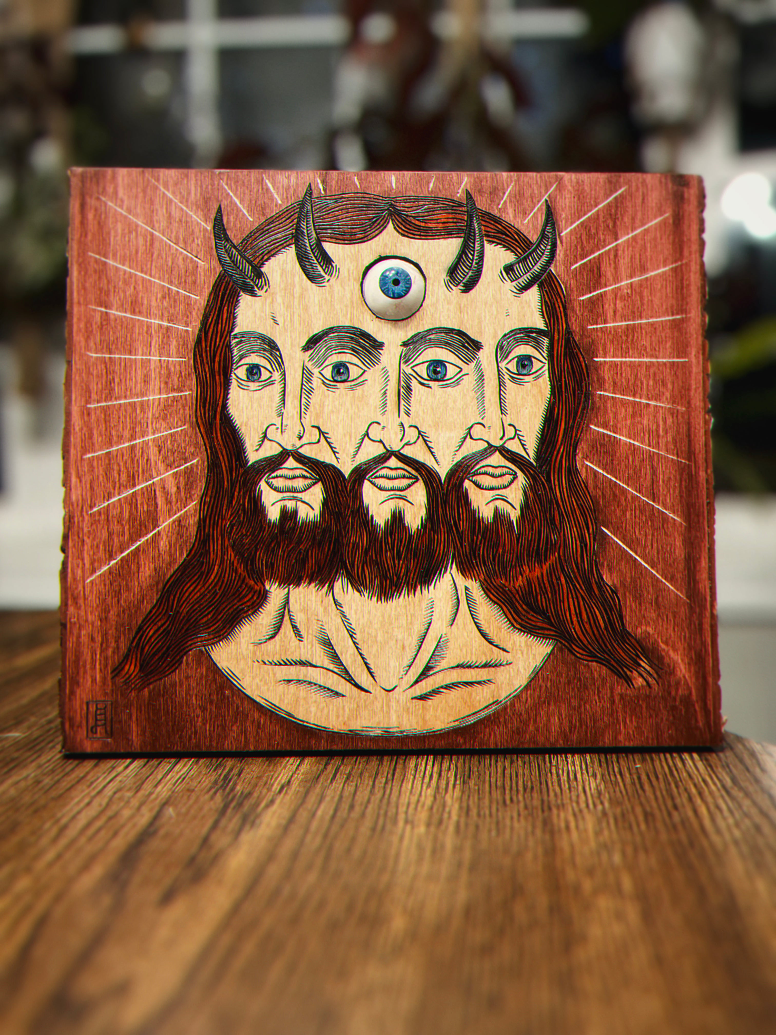 Tri-Faced Trinity Wood Burning
