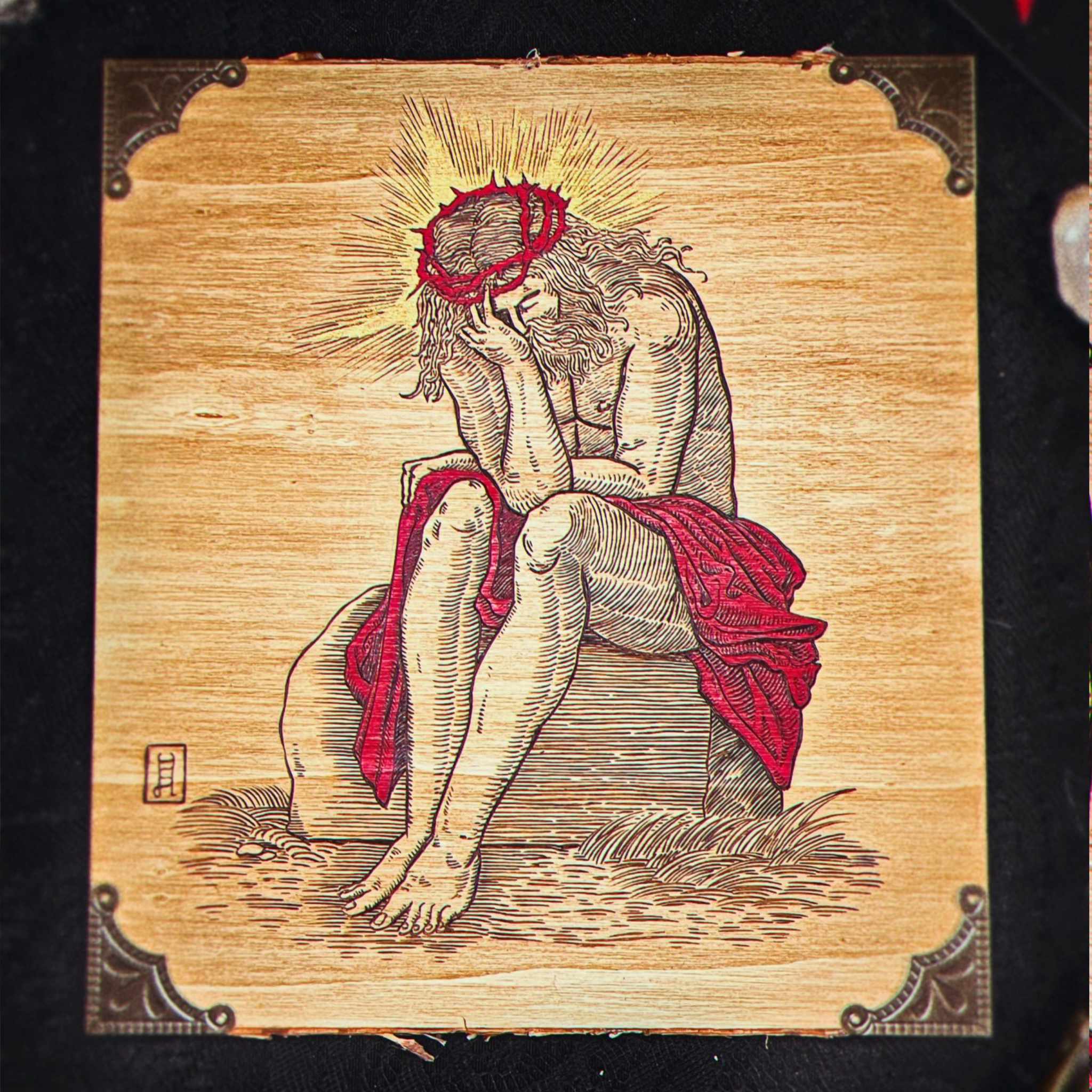 Jesus Wept | Hand Burned Medieval Wood Art