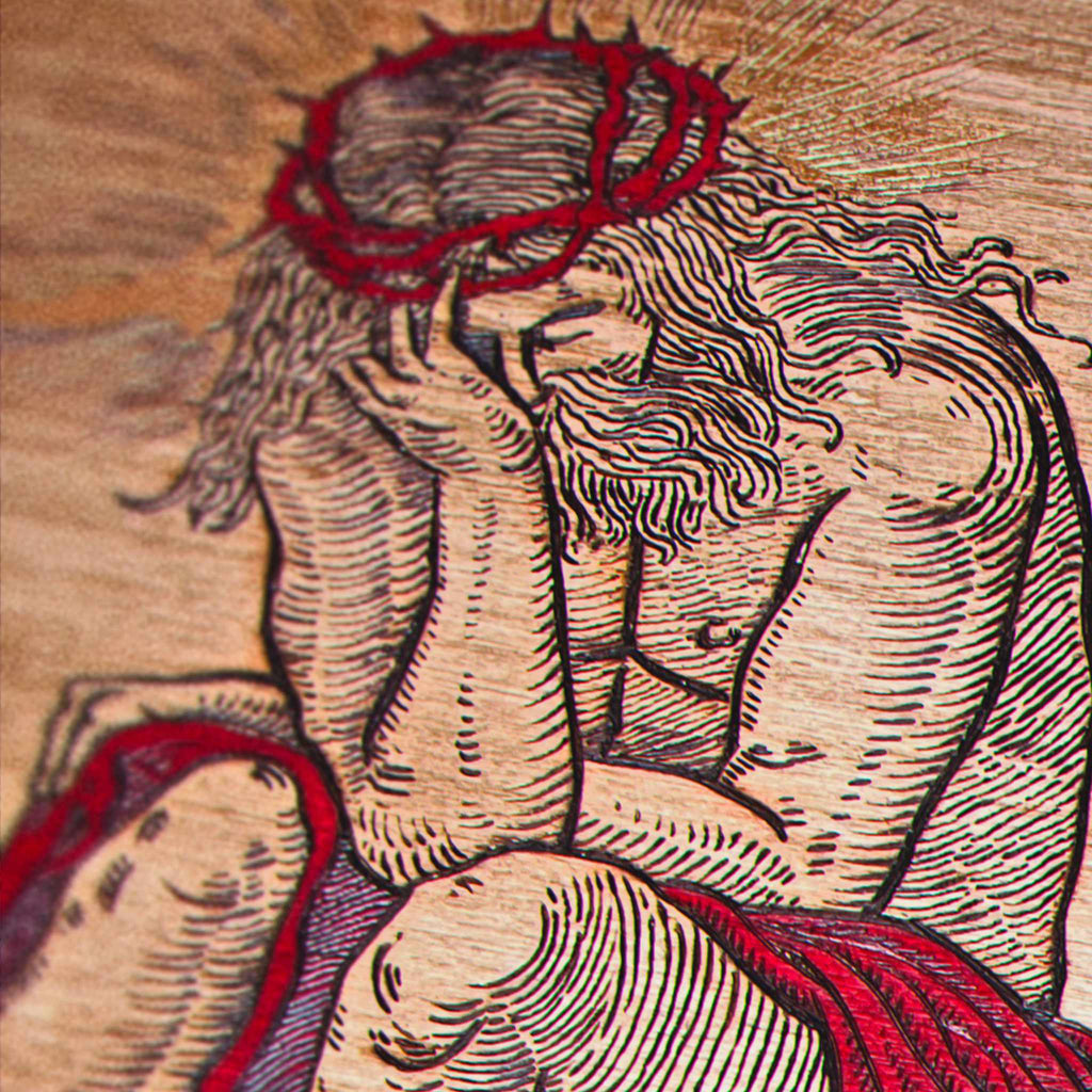 Jesus Wept | Hand Burned Medieval Wood Art