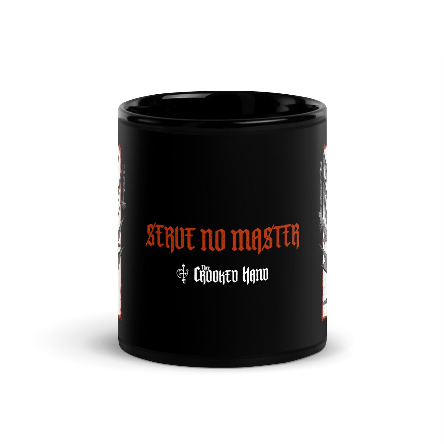 SERVE NO MASTER black glossy mug