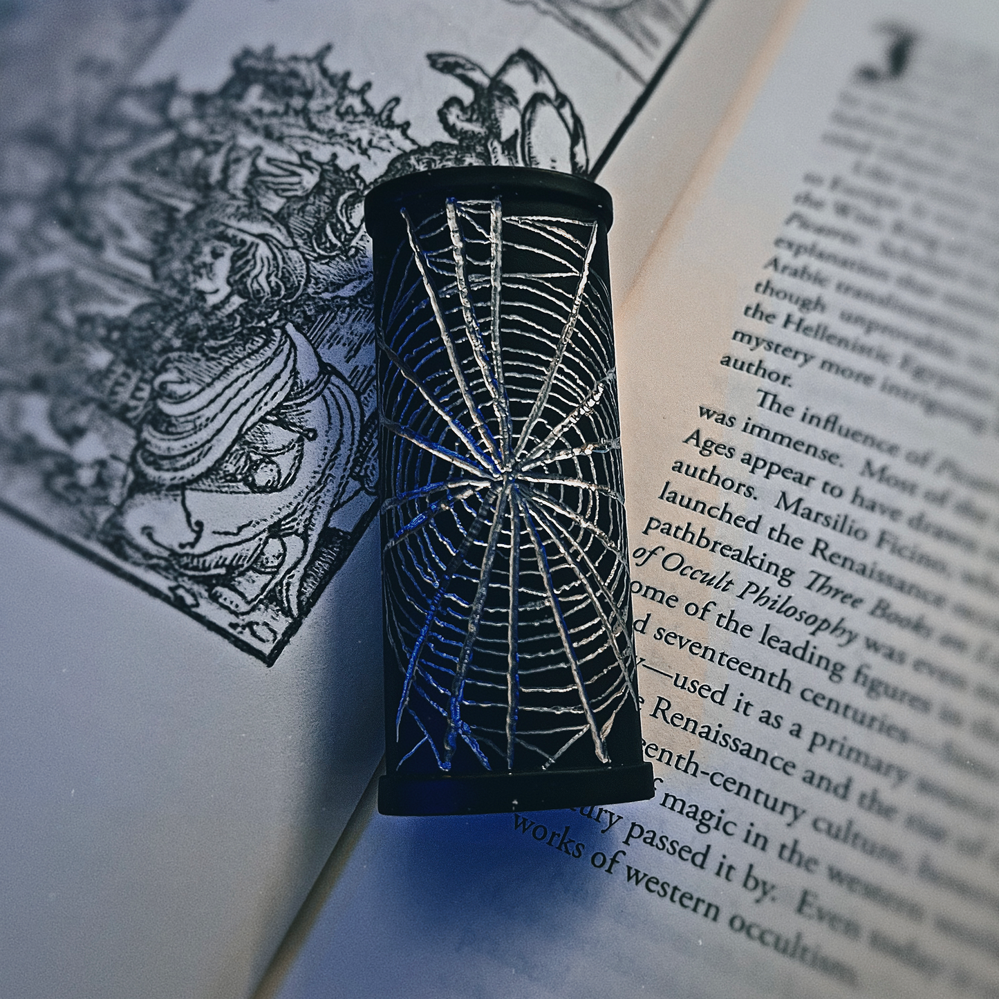 Hand Engraved Spider Web Lighter Sleeve
