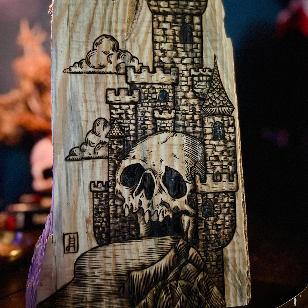 Castle Perilous | Hand Burned Medieval Wood Art