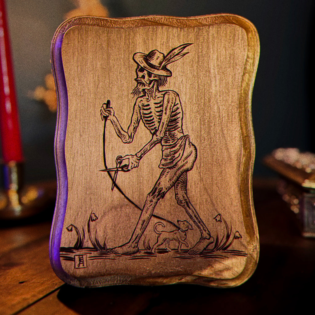 Death Walks | Wood Burned Plaque