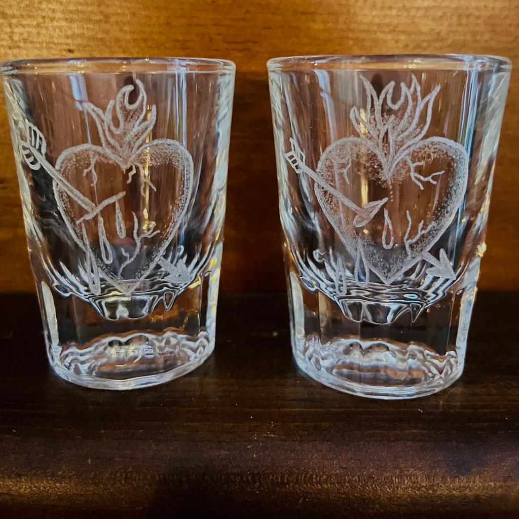 Sacred Heart | Engraved Shot Glasses