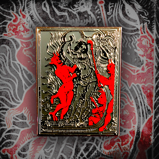 GOD IS NO WHERE - medieval demon enamel pin